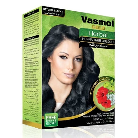 Vasmol Gold Herbal Henna Hair Colour, 100% Grey Coverage