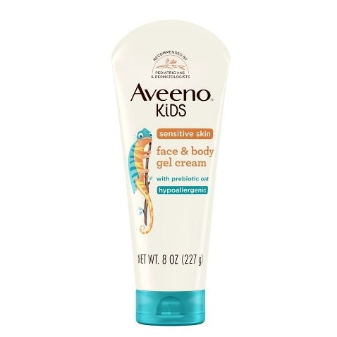 Aveeno Kids Sensitive Skin Face & Body Gel Cream, Clinically Proven 24 Hour Hydration, Lightweight - 8oz