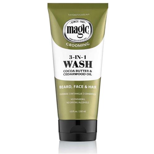 Softsheen-Carson Magic Beard Wash 3 in 1 Cleanses and Conditions for Face, Beard and Hair, 6.8 fl oz