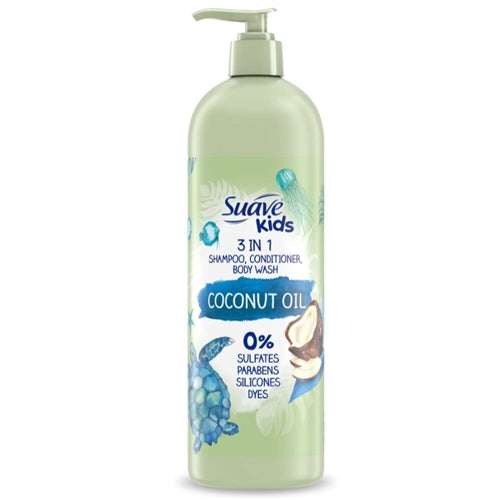 Suave Kids 3 in 1 Shampoo, Conditioner, Body Wash Coconut Oil - 20.0 fl oz