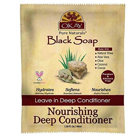 Okay Black Soap Leave in Nourishing Deep Conditioner, 1.5 Ounce