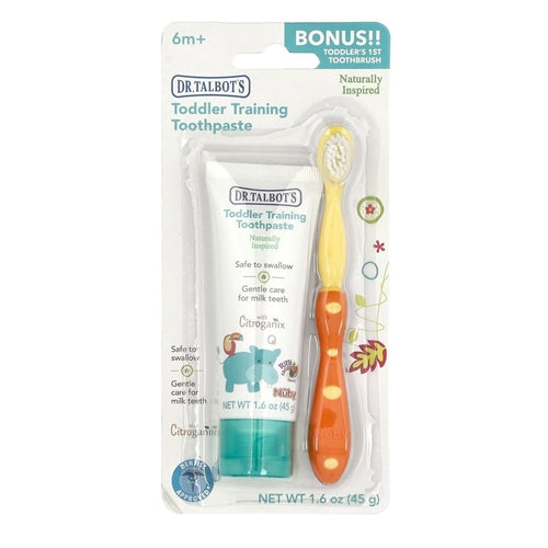 Toddler Training Toothpaste with Toothbrush, 6 m+, Tutti Frutti, 2 Piece Set