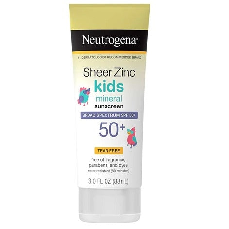 Neutrogena Sheer Zinc Kids Mineral SPF50 Sunscreen 88ml