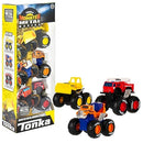 Tonka Monster Metal Movers 3-Pack / Front Loader, Fire Truck & Cement Mixer