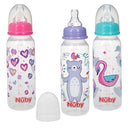 Nuby Printed Feeder Nurser Bottle, Single Assorted Colors & Designs 8oz