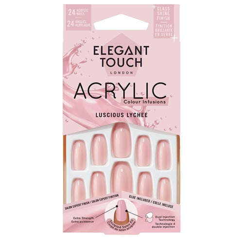 Elegant Touch Acrylic Color Infused Press On Nails - 24 Nails