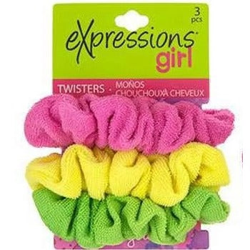 Expressions Terry Hair Twisters - 3pcs Neon Colours