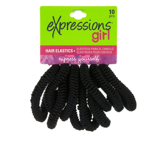 Expressions 10pcs Braided Hair Elastics - Black