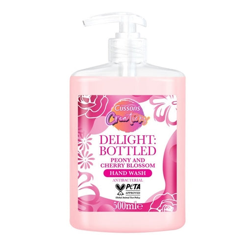 Cussons Creations Delight Bottled Peony & Cherry Blossom Antibacterial Hand Wash 500ml