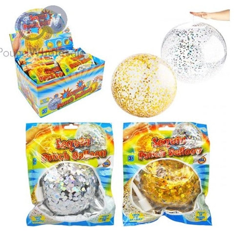 Sequin Punch Ball Balloon 90cm, Single Assorted Colours