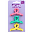 Glamour Assorted Claw Clips -3pcs