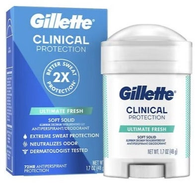 Gillette Clinical 48 HR Protection Antiperspirant Deodorant Ultimate Fresh 2.6oz