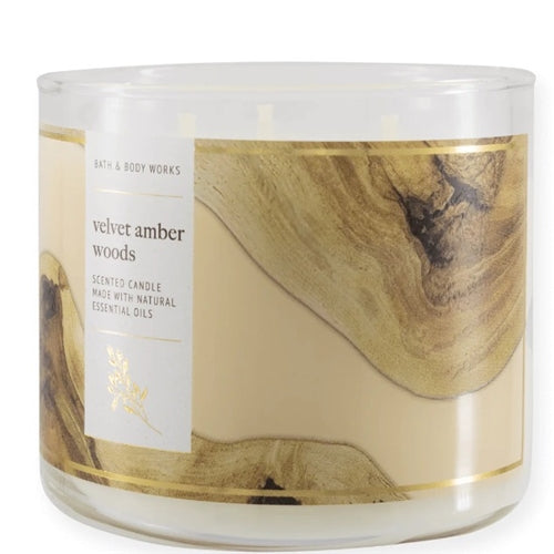 Bath & Body Works Velvet Amber Woods 3 Wick Candle 411g