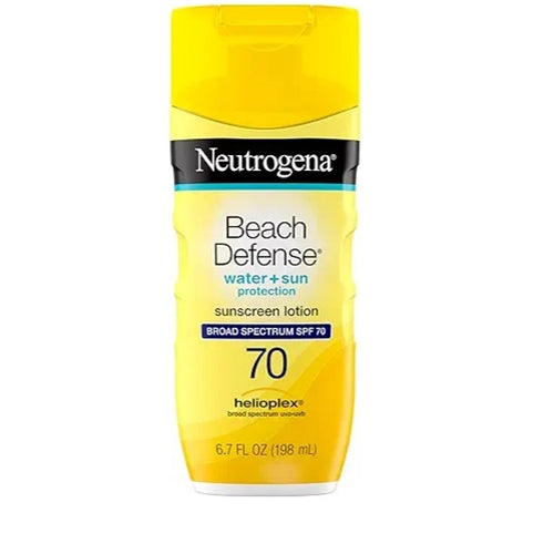 Neutrogena Sunscreen Lotion Beach Defense SPF 70, Face and Body Sunscreen 6.7oz
