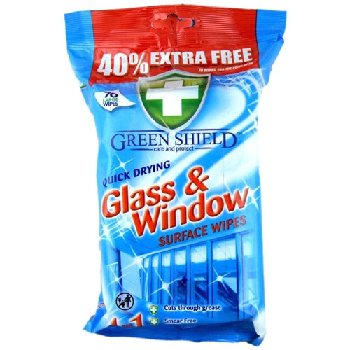 Green Shield Glass & Surface Wipes 70's