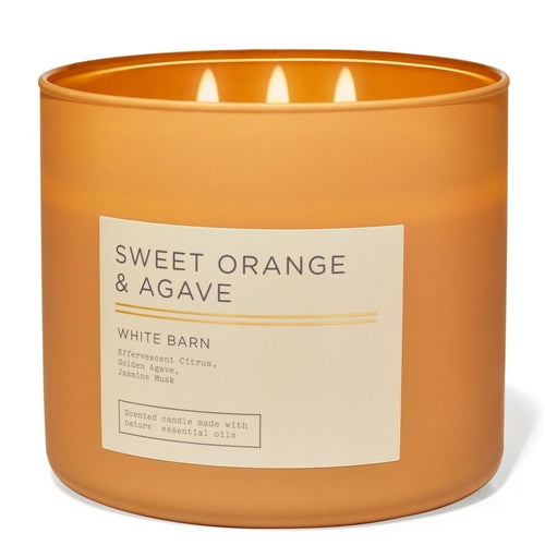 Bath & Body Works Sweet Orange & Agave. White Barn 3 Wick Candle 411g