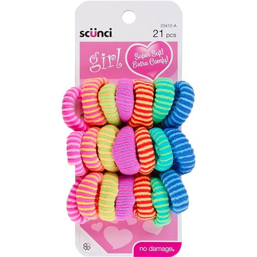 Scunci Small Fleece Ponytailers Hair Ties 21 Count