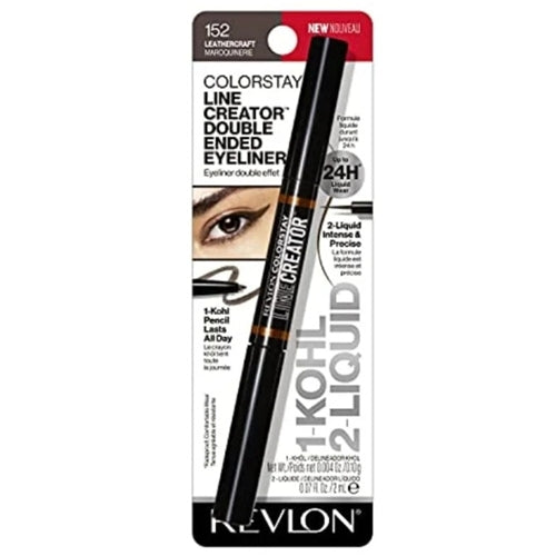 Revlon Colorstay Liquid Eyeliner & Smoky Kohl Pencil Line Creator Eye Makeup Waterproof & Transferproof 0.004 oz