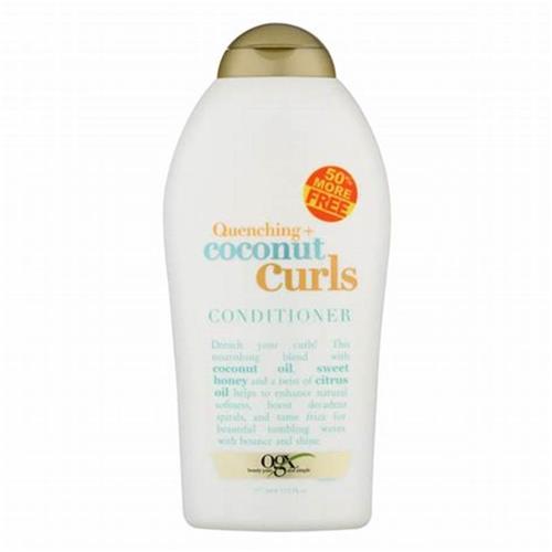 OGX Quenching+ Coconut Curls Conditioner with Coconut Oil, Citrus Oil & Honey - BONUS 19.5 fl oz