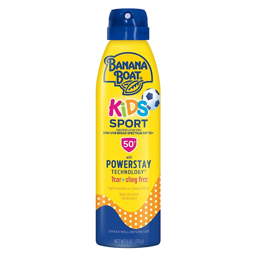 Banana Boat Kids Sport Sting-Free, Tear-Free, Broad Spectrum Sunscreen Spray, SPF 50, 6oz