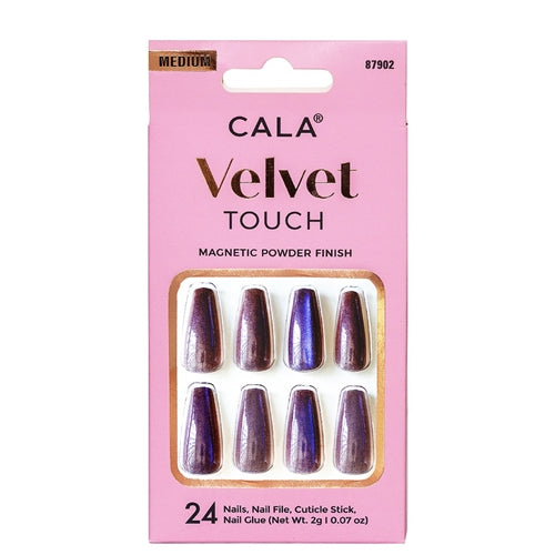 Cala Velvet Touch Press On Nails, Medium Coffin Mocha - Cateye