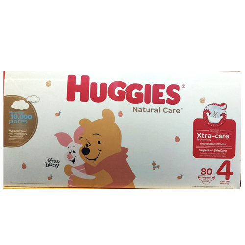 Huggies Natural Care Stage 4 Diapers, Xtra Care Technology 80's