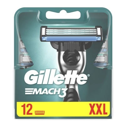 Gillette Mach3 Razor Blades Refill, 12's