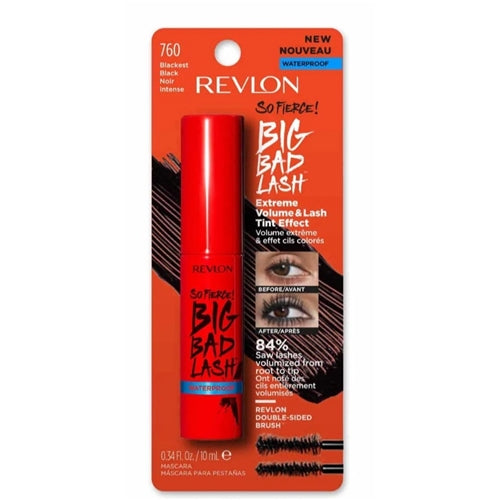 Revlon So Fierce! Big Bad Lash Mascara with Eyelash Tint - 762 Waterproof Blackest Black - 0.34 fl oz