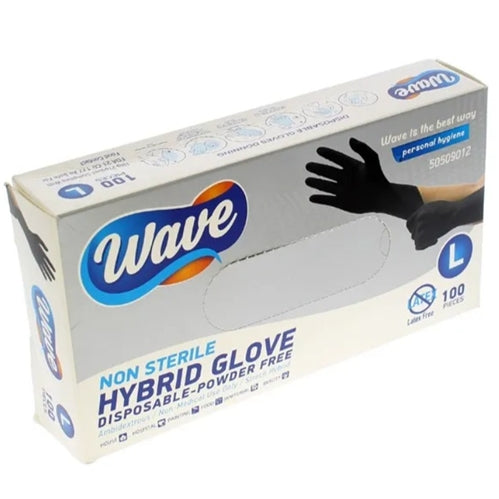 Wave Non Sterile Hybrid Gloves, 50 Pairs Powder Free