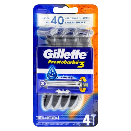 Gillette Prestobarba 3 Edges for Men x 4 Units