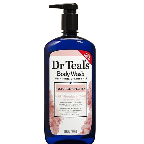 Dr Teal's Body Wash With Pure Epsom Salt, Restore & Replenish Pink Himalayan Salt 24 oz