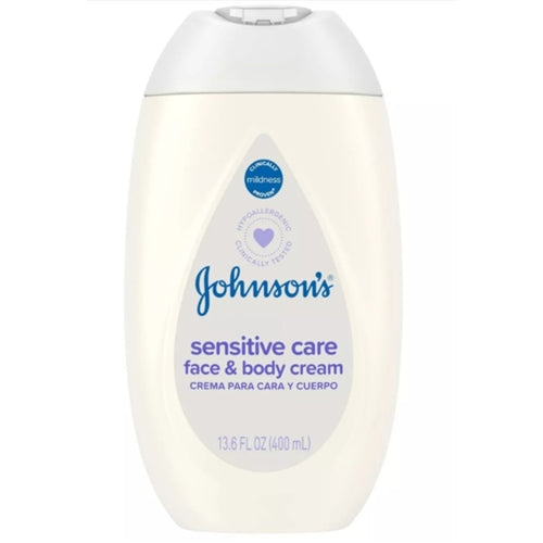 Johnson's Sensitive Care Baby Face & Body for Dry and Sensitive Skin - Lightly Scented - 13.6oz