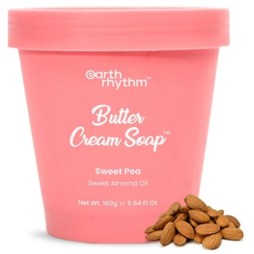 Earth Rhythm Sweet Pea Sweet Almond Oil Butter Cream Soap 160g