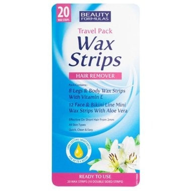 Beauty Formulas Travel Pack Hair Removal Wax Strips - 20 Strips
