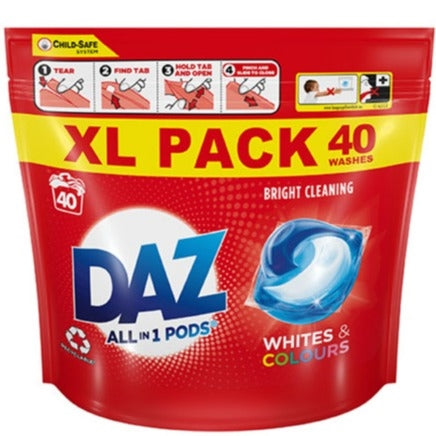 Daz All-in-1 Pods Whites & Colours 40 Washes