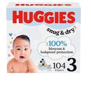 Huggies Size 3 Diapers, Snug & Dry Baby Diapers,104's