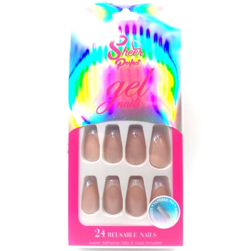 Sheer Perfect Gel Press On Nails - 24 Reuseable Nails