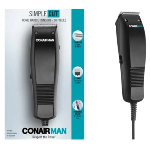 Conair HC93W Simple Cut 10 Piece Hair Clipper Taper Cutting Home Kit Trimmer