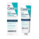CeraVe 3in1 Acne Clay-to-Foam Facial Cleanser, Mask & Spot Treatment - 4 fl oz