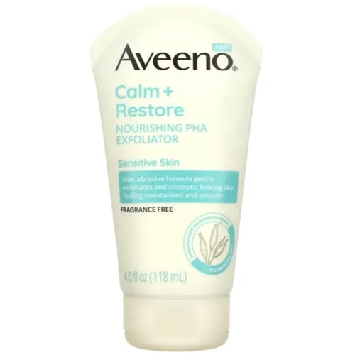 Aveeno Calm + Restore Nourishing PHA Facial Exfoliator Cleanser for Sensitive Skin - Fragrance Free - 4 fl oz