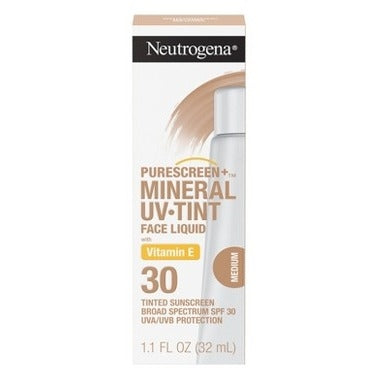 Neutrogena Mineral UV Tint Face Liquid Sunscreen, Medium - SPF 30 - 1.1oz