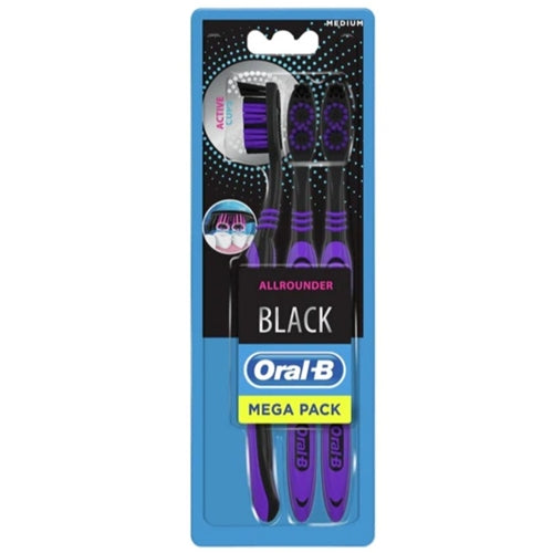 Oral-B Allrounder Black Toothbrushes, 3 Pack