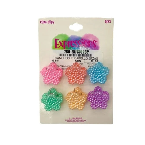 Expressions Mini Star Pearlized Clips - 6 Pcs