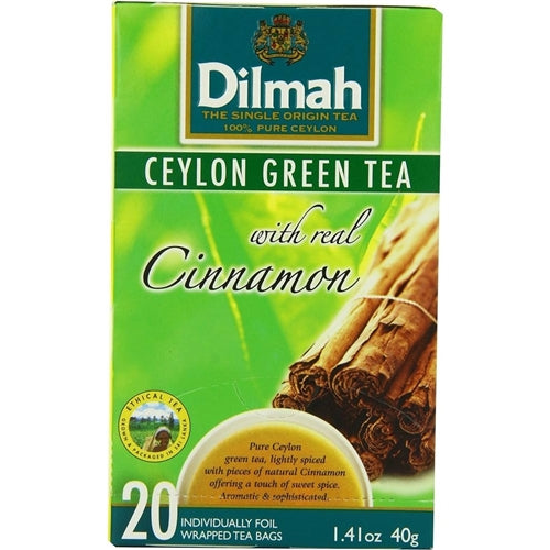 Dilmah Ceylon Green Tea With Cinnamon 20 Count, 40g