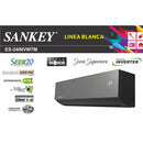 Sankey Black Mirrored Wi-Fi Controlled, Inverter Function Spilt Air Conditioning Unit - 24000 BTU