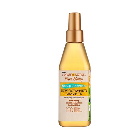 Creme of Nature Pure Honey Scalp Refresh Invigorating Leave-In Conditioner Spray, 8oz