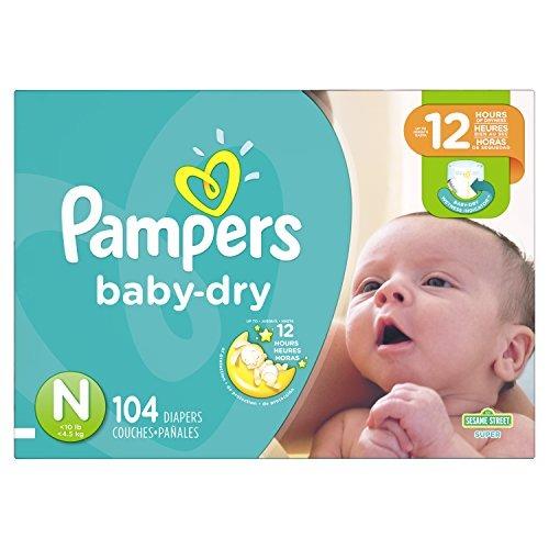 Pampers Baby Dry Diapers Size Newborn - 104 Count