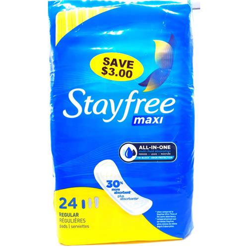Stayfree Maxi Regular 24's - $3.00 Off