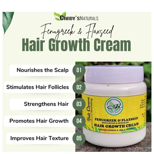 Candy's Naturals Fenugreek & Flaxseed Hair Growth Cream 8oz