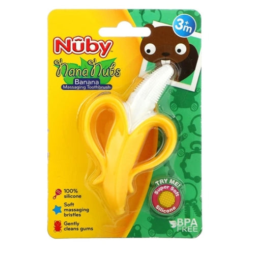 Nuby NanaNubs Banana Massaging Toothbrush, 3+ Months, 1 Brush